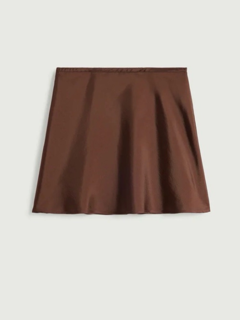 Brown Satin Mini Skirt